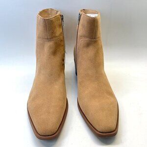 Dolce Vita Fahari H2O Suede Booties Ankle Western Block Heel Tan Women Size 11